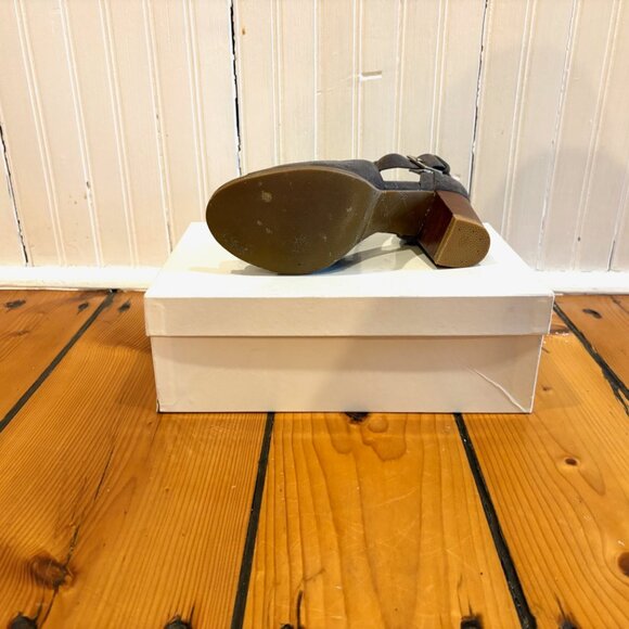 Jack Rogers Gray Taupe Suede Peep Toe Open Booties, size 7 - Picture 7 of 9